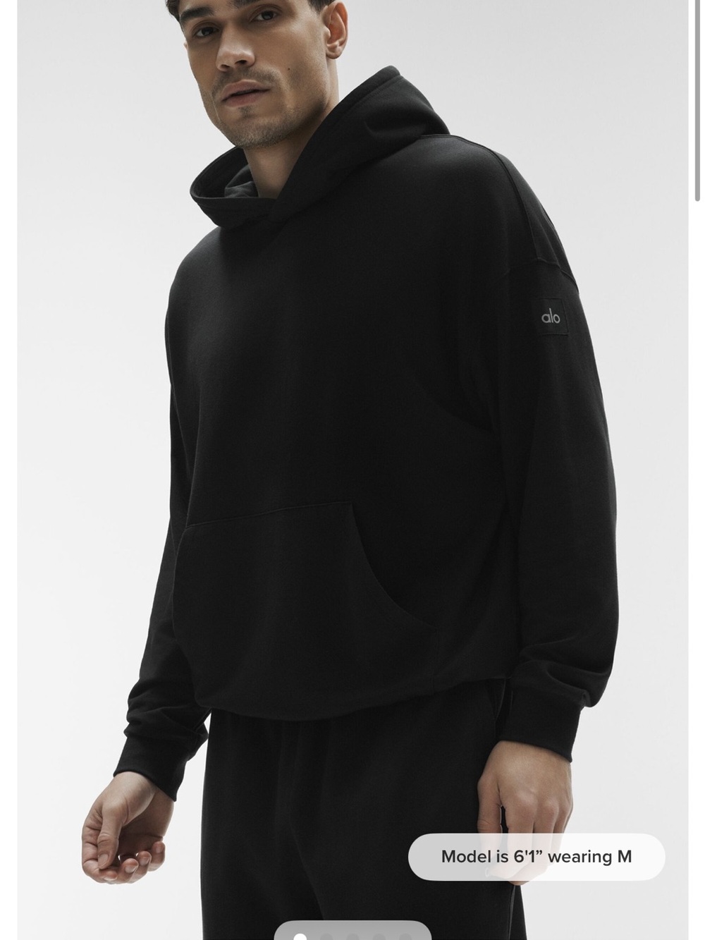 ALO Yoga NWT Black Men's Double Take Hoodie